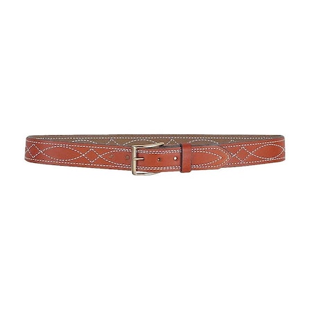 Desantis 15 Fancy Stitch Lined Belt, Color Tan, Hardware Brass, Size 38 B27TP38Z0
